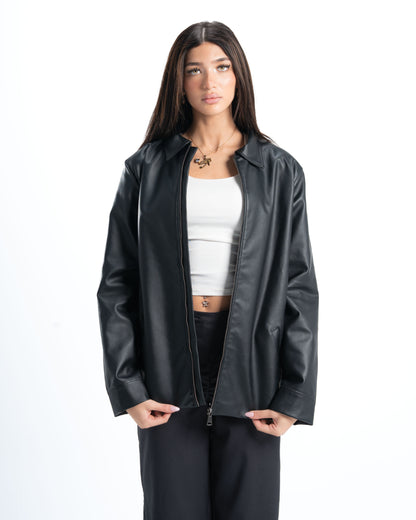 OverSized Black Leather Jacket