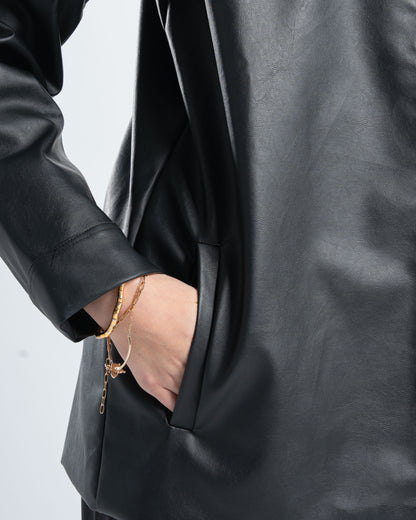 OverSized Black Leather Jacket