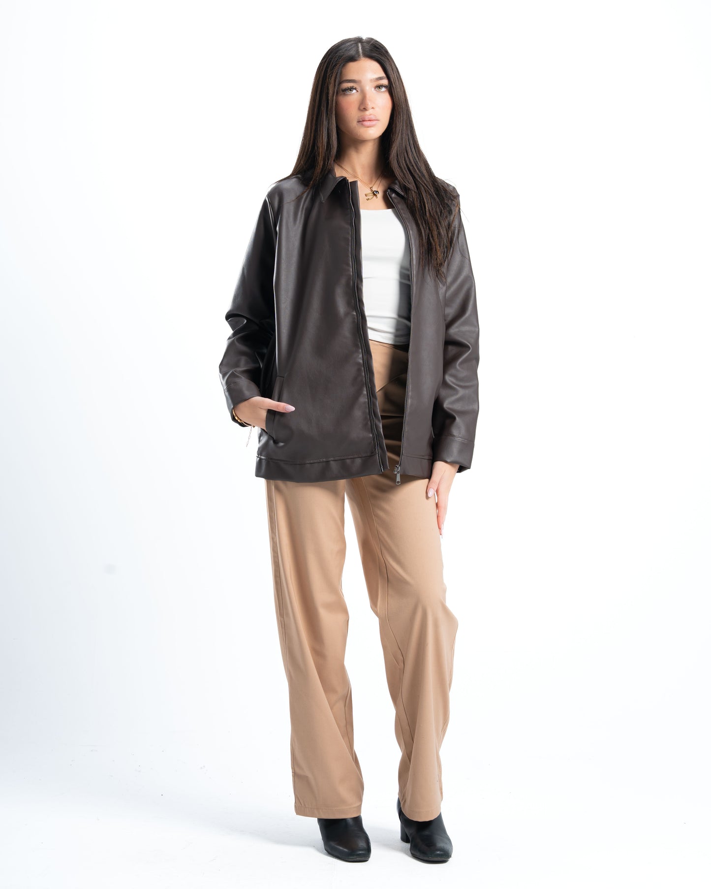 OverSized Brown Leather Jacket