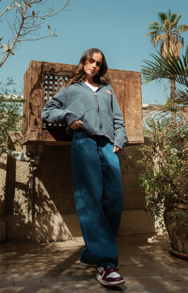 Light Grey Vintage Wash Zip-Up Hoodie