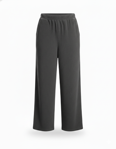 Womens Grey Ribbed Jacquard Pants
