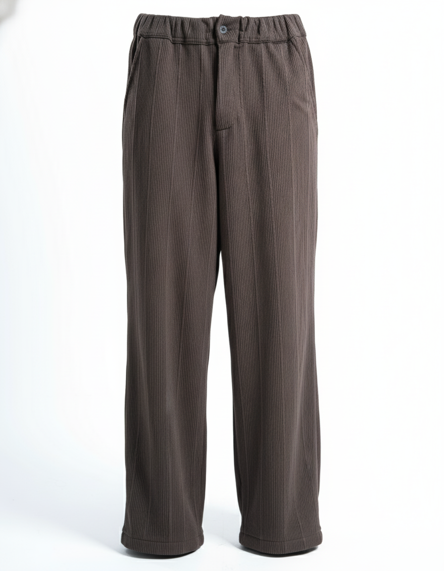 Olive Wide-Leg Pinstripe Pants