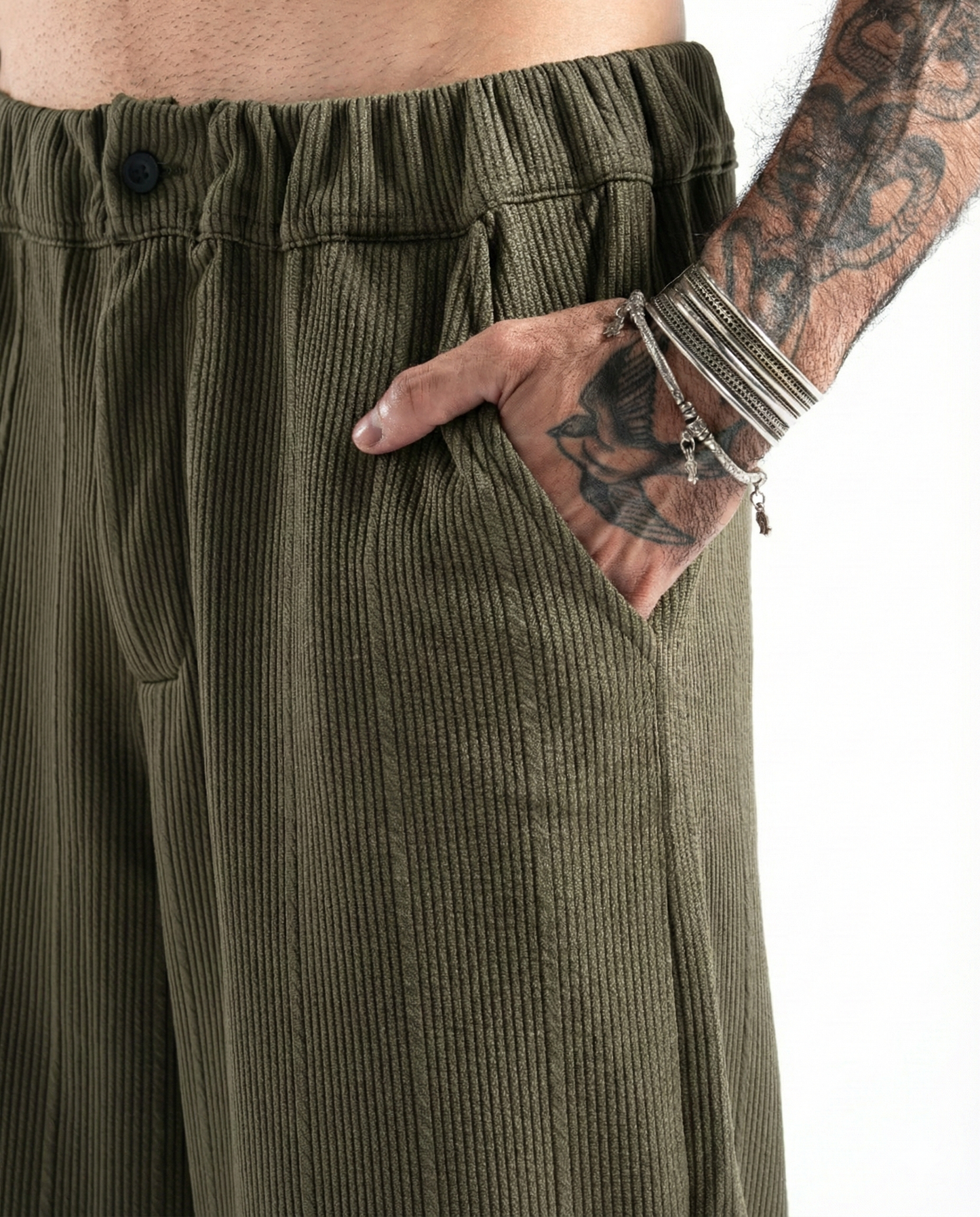 Army Wide-Leg Pinstripe Pants