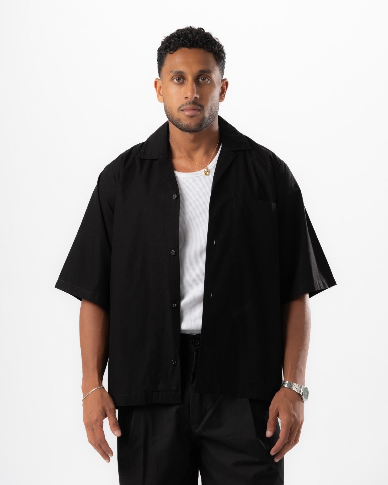 Black Boxy Summer Shirt