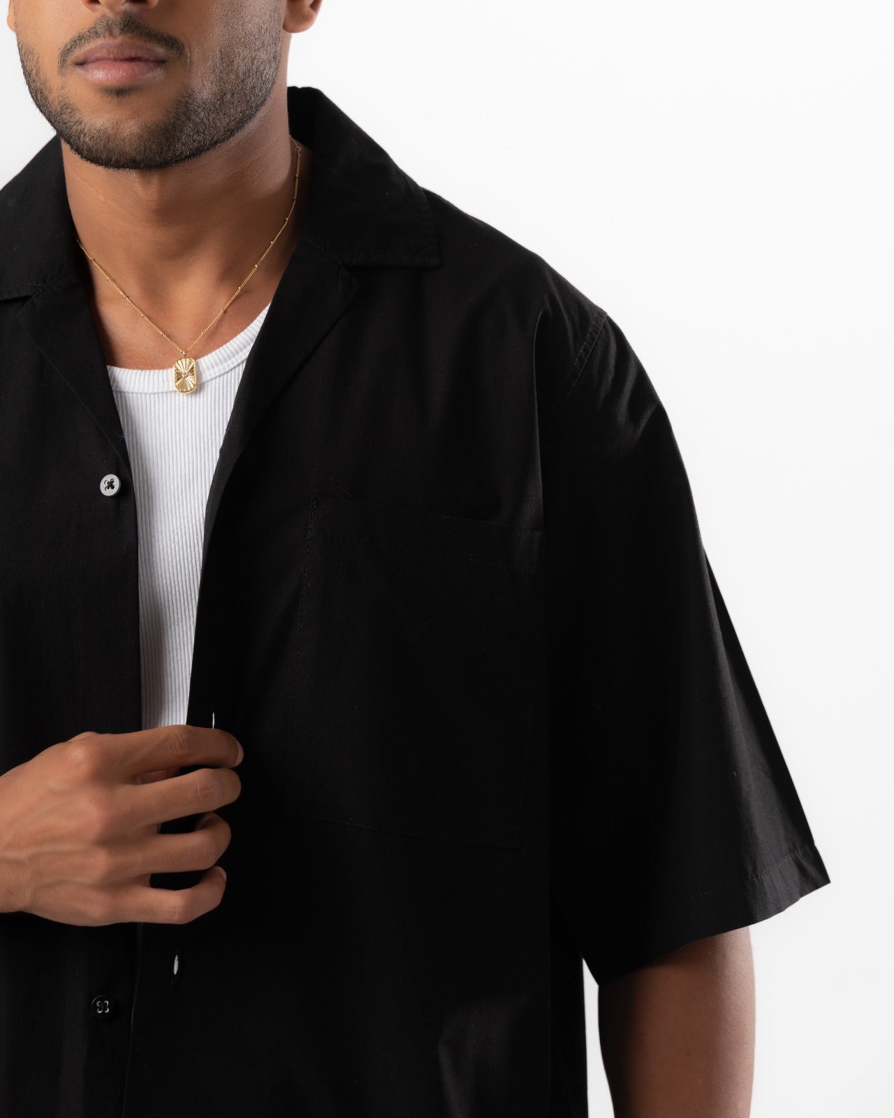 Black Boxy Summer Shirt