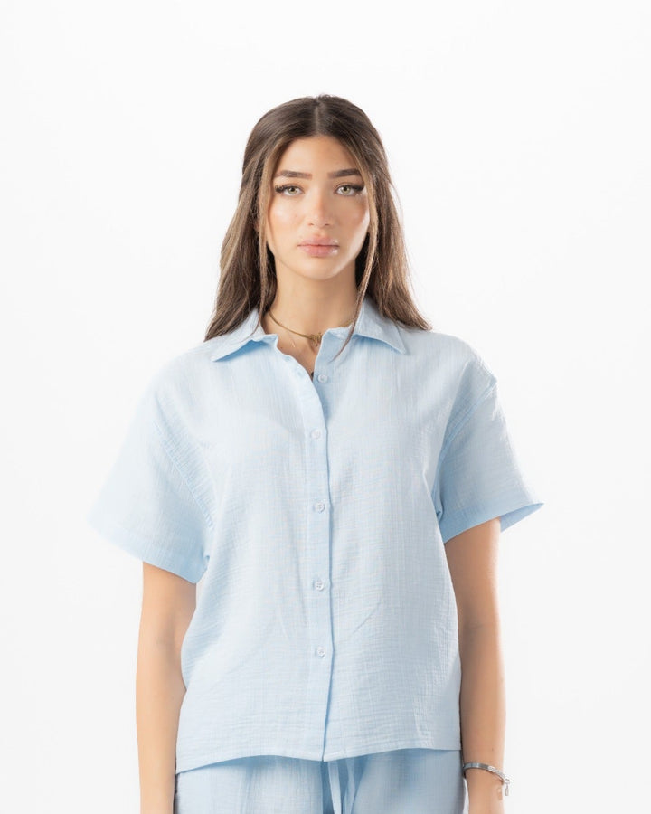 Baby Blue Women Summer Shirt