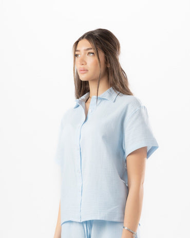Baby Blue Women Summer Shirt