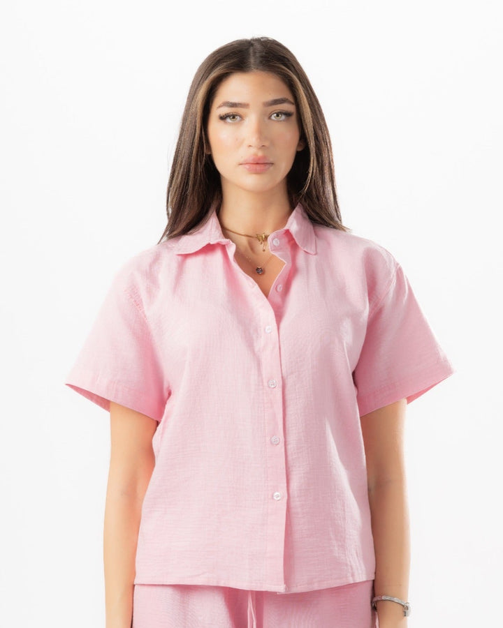 Baby Pink Women Summer Shirt