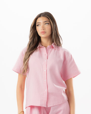 Baby Pink Women Summer Shirt