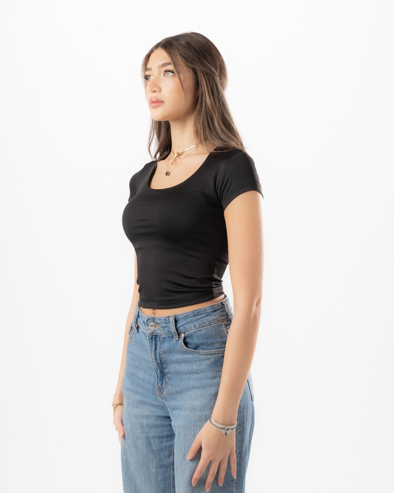 Black Half Sleeves Top