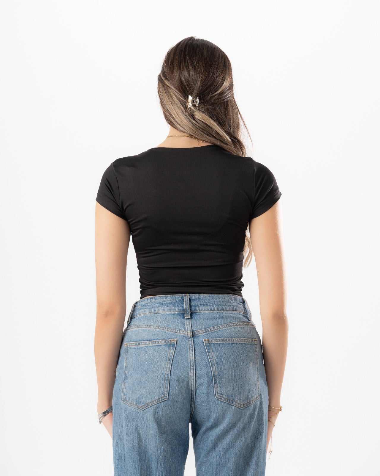 Black Half Sleeves Top