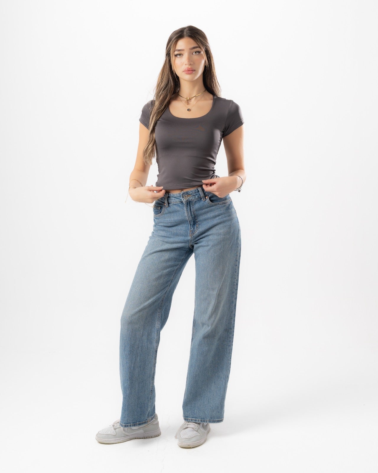 Grey Half Sleeves Top
