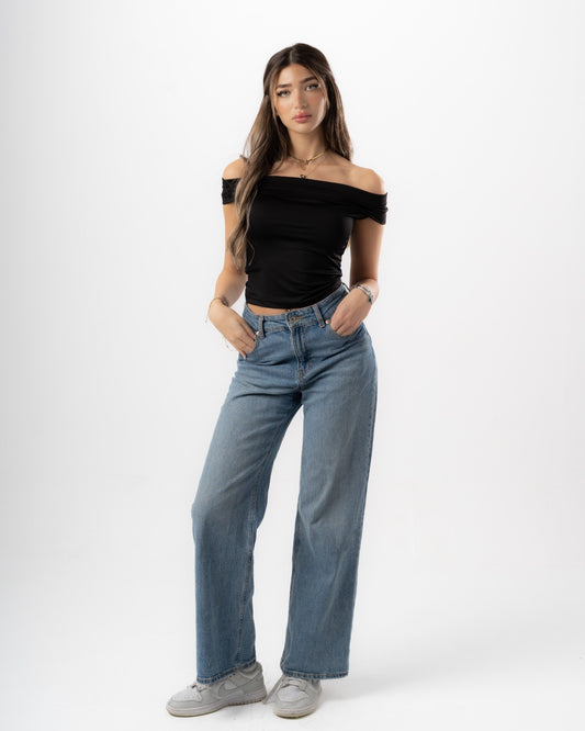Black Off-Shoulder Top