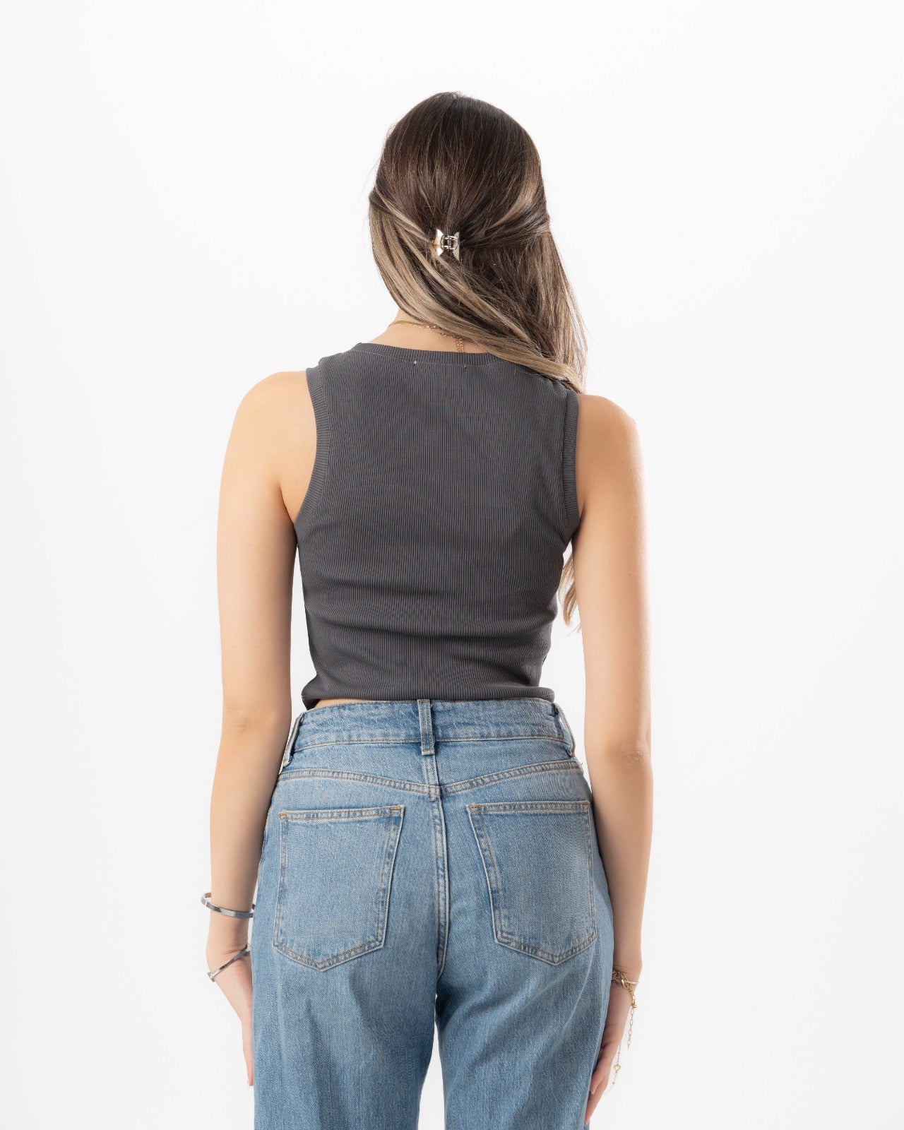 Grey Ripped Tank Top