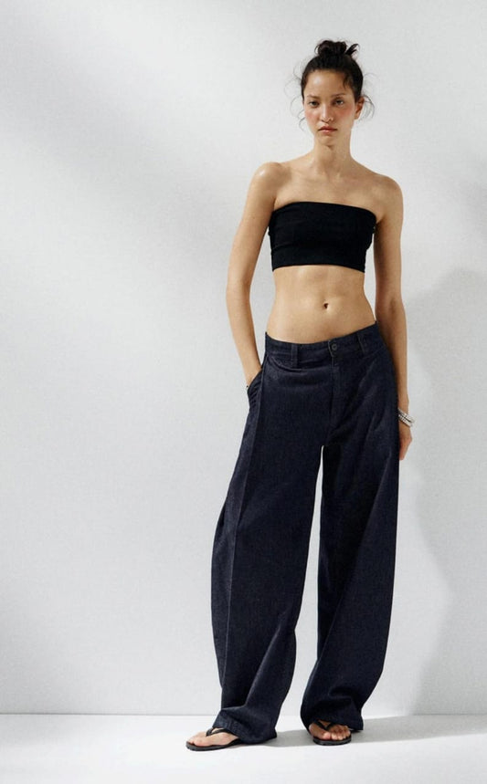 navy Row Demind Pants