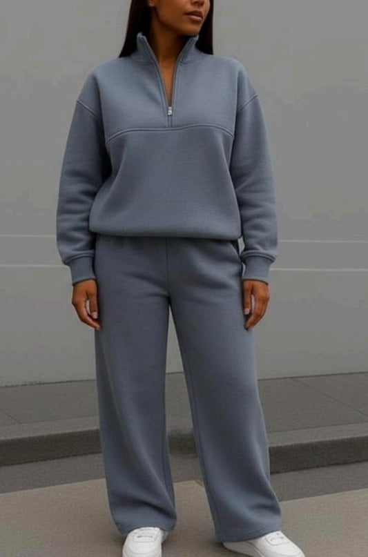 Womens Half Zip Grey Hoodie