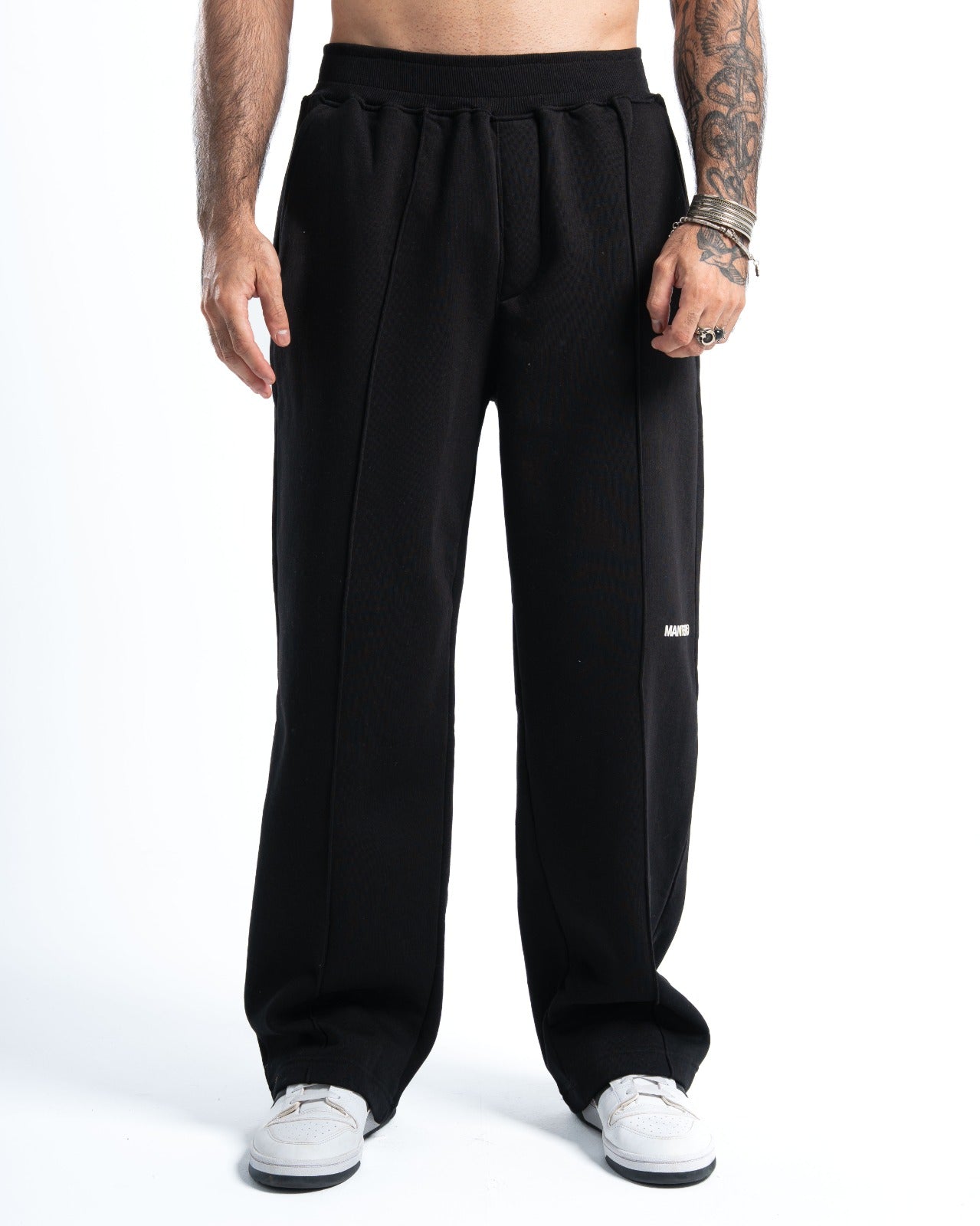 Black Wideleg Core Sweatpants
