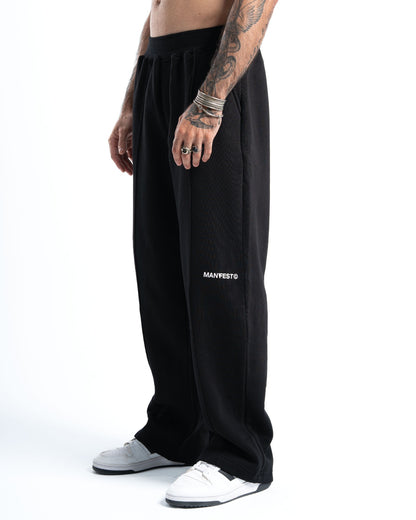 Black Wideleg Core Sweatpants