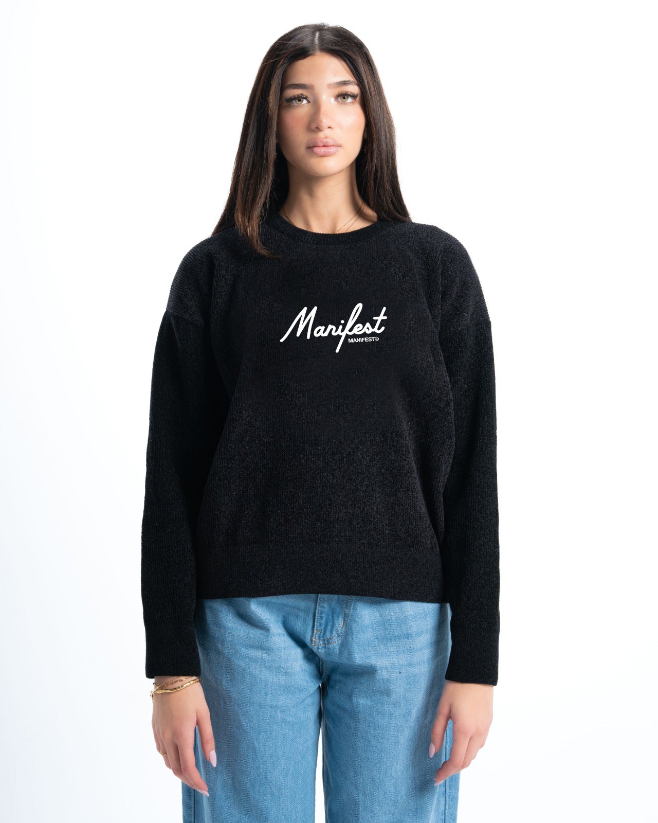Black Signature Knitted Pullover