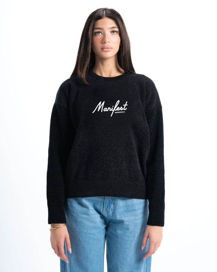 Black Signature Knitted Pullover