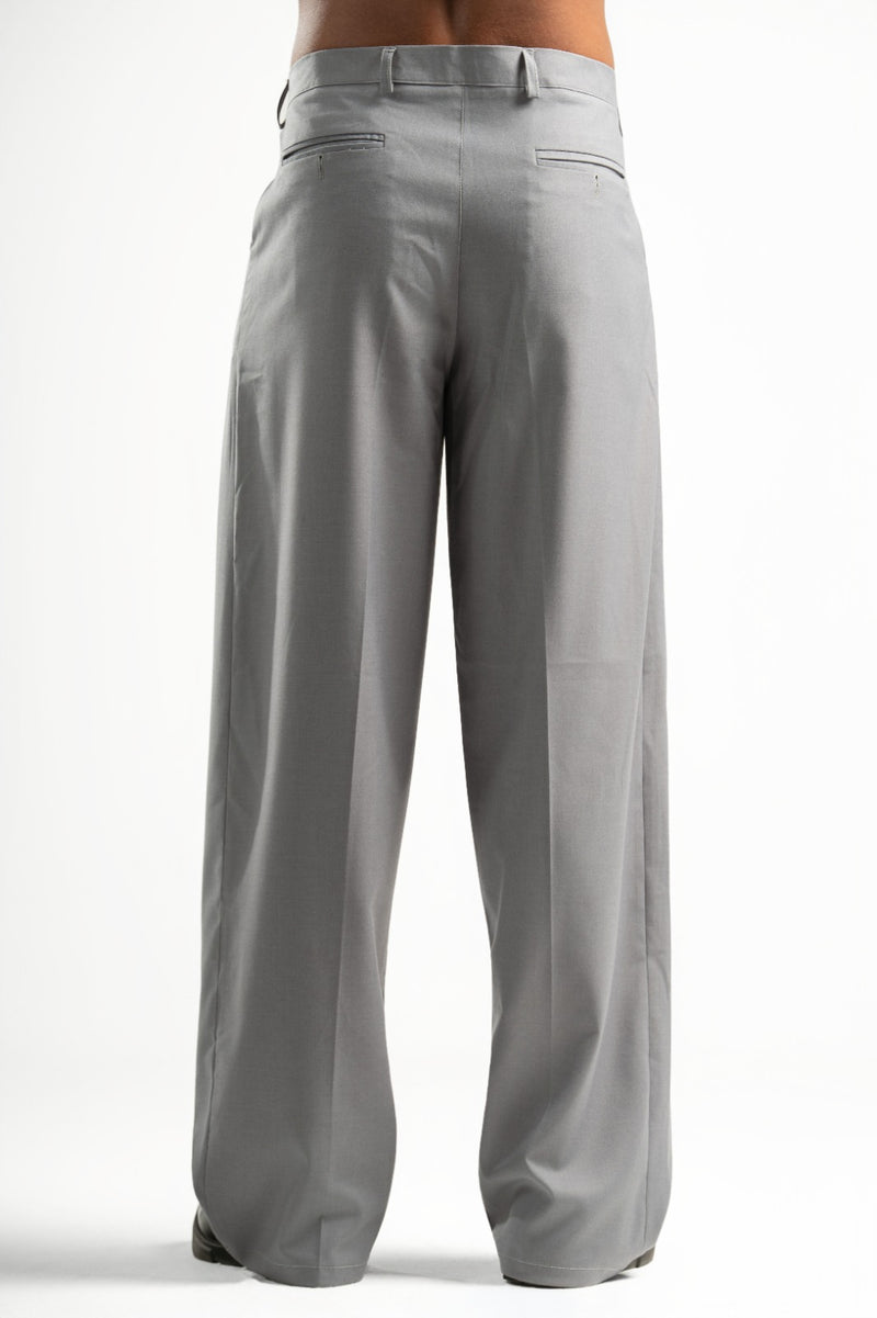 Men’s Light Grey Pleated Pants