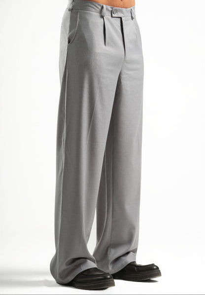 Men’s Light Grey Pleated Pants