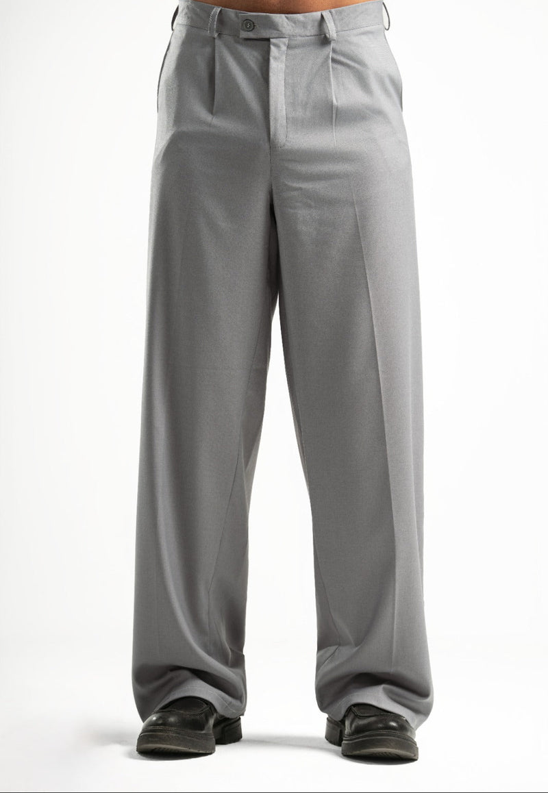 Men’s Light Grey Pleated Pants