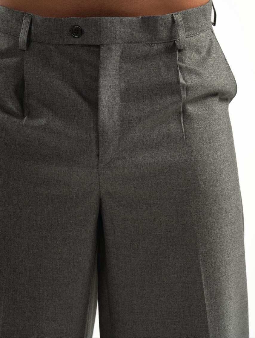 Men’s Dark Grey Pleated Pants