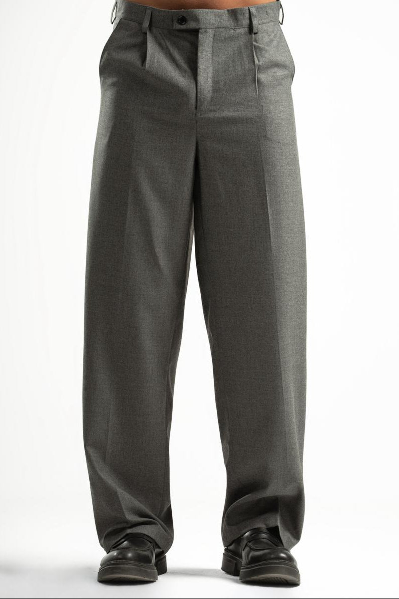 Men’s Dark Grey Pleated Pants