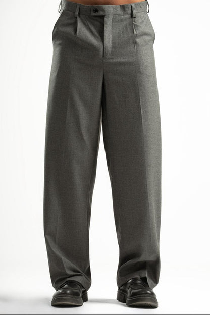 Men’s Dark Grey Pleated Pants