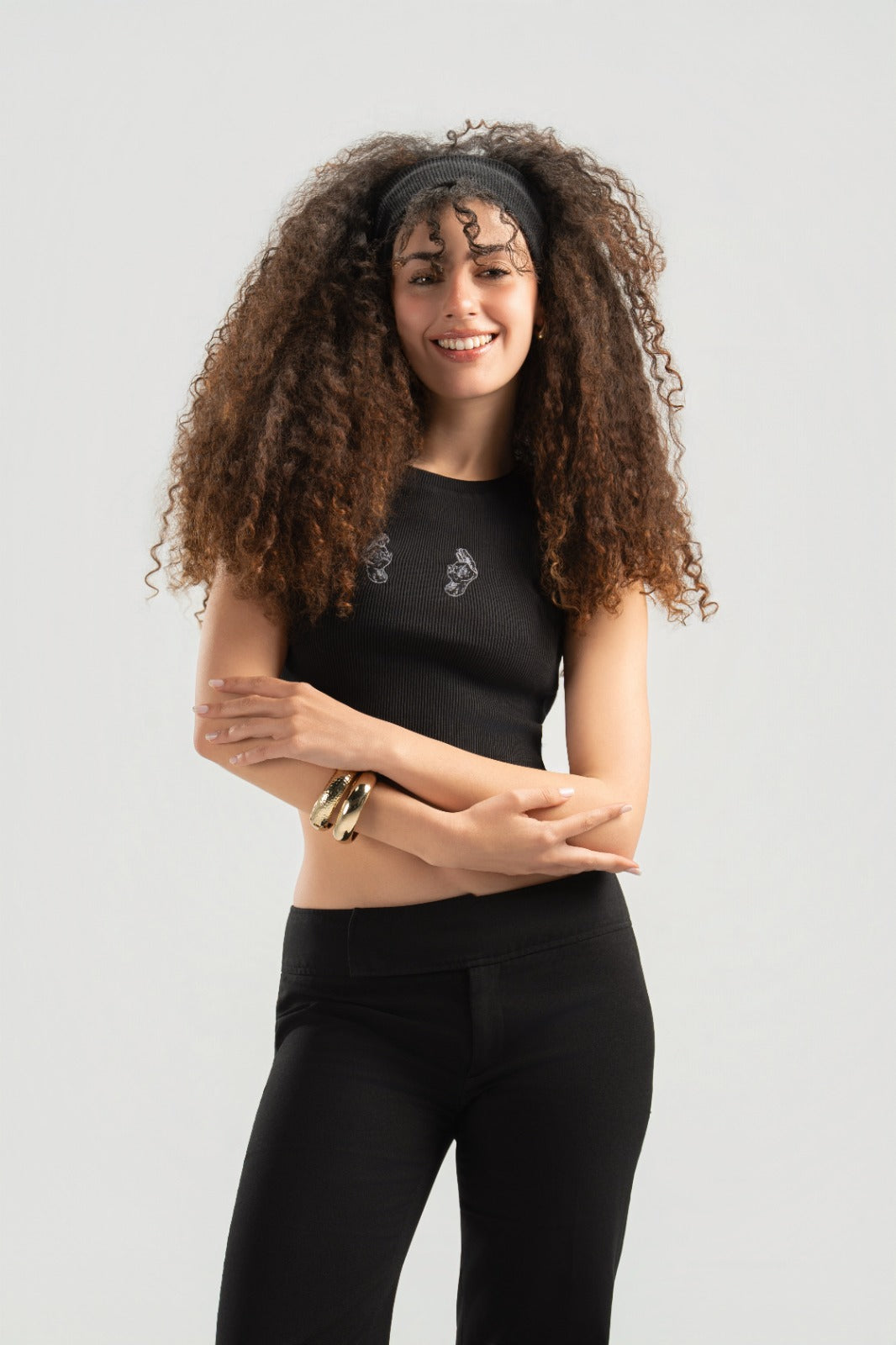Black Ribbed Tank Top