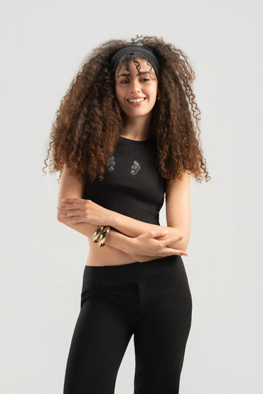 Black Ripped Tank Top