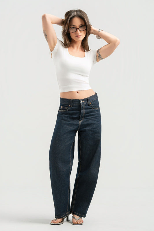 White Half Sleeves Top