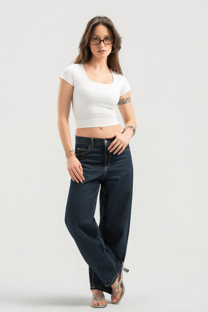 White Half Sleeves Top