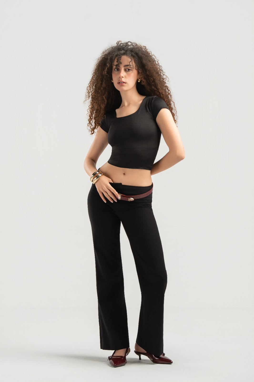 Black Half Sleeves Top