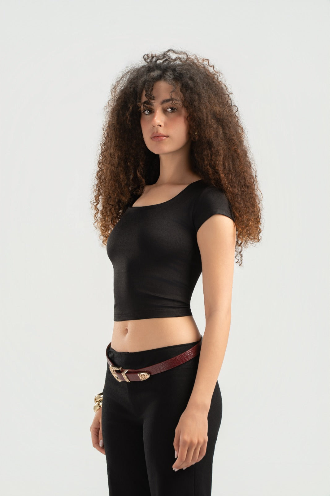 Black Half Sleeves Top