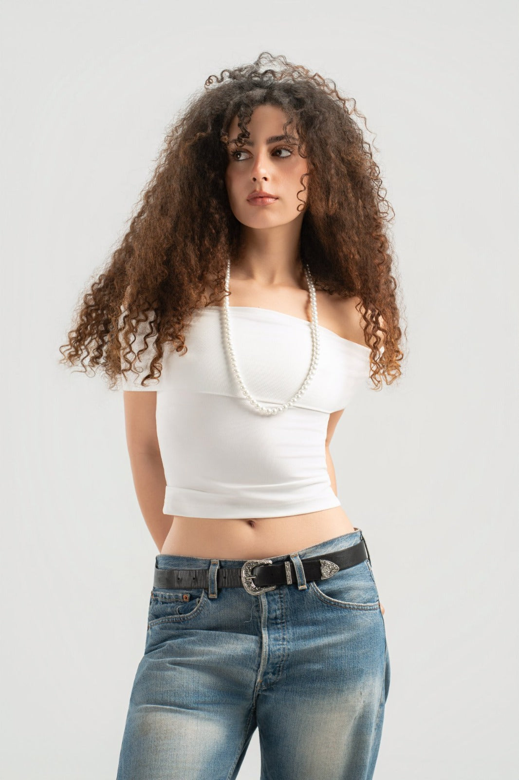 White Off-Shoulder Top