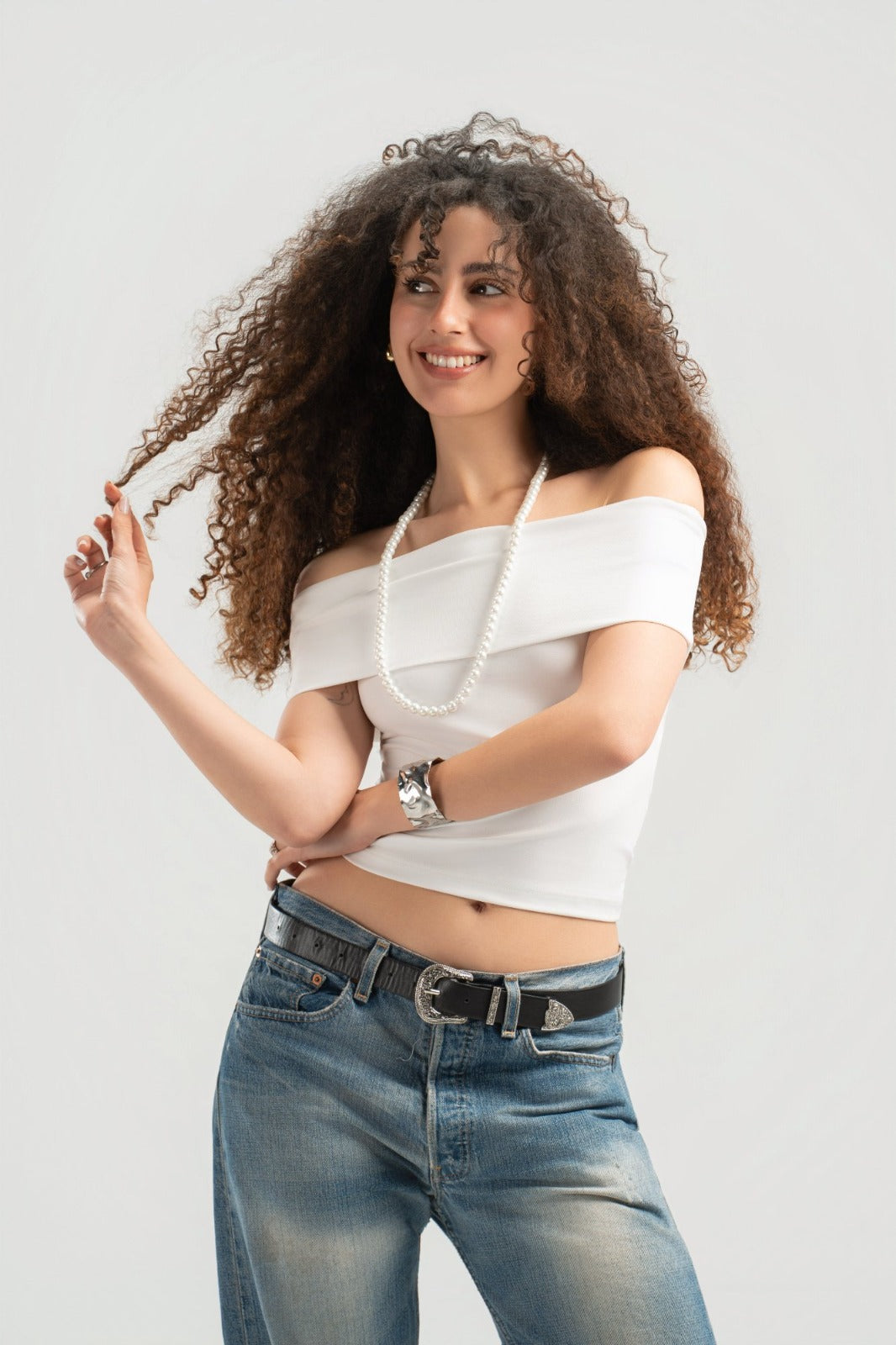 White Off-Shoulder Top