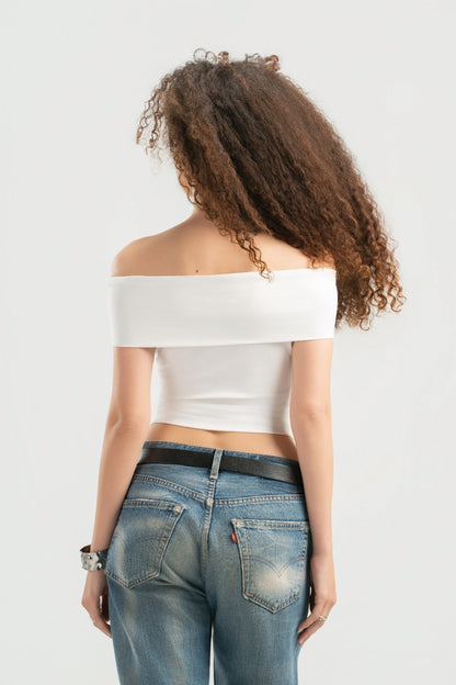 White Off-Shoulder Top
