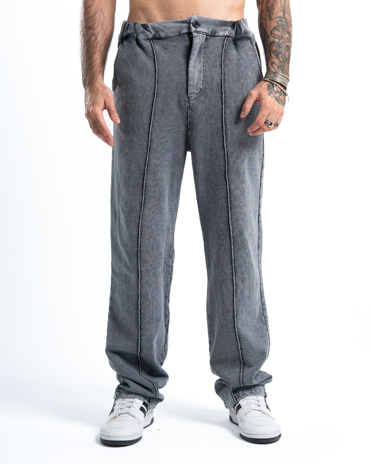 Unisex Silver Washed Pants