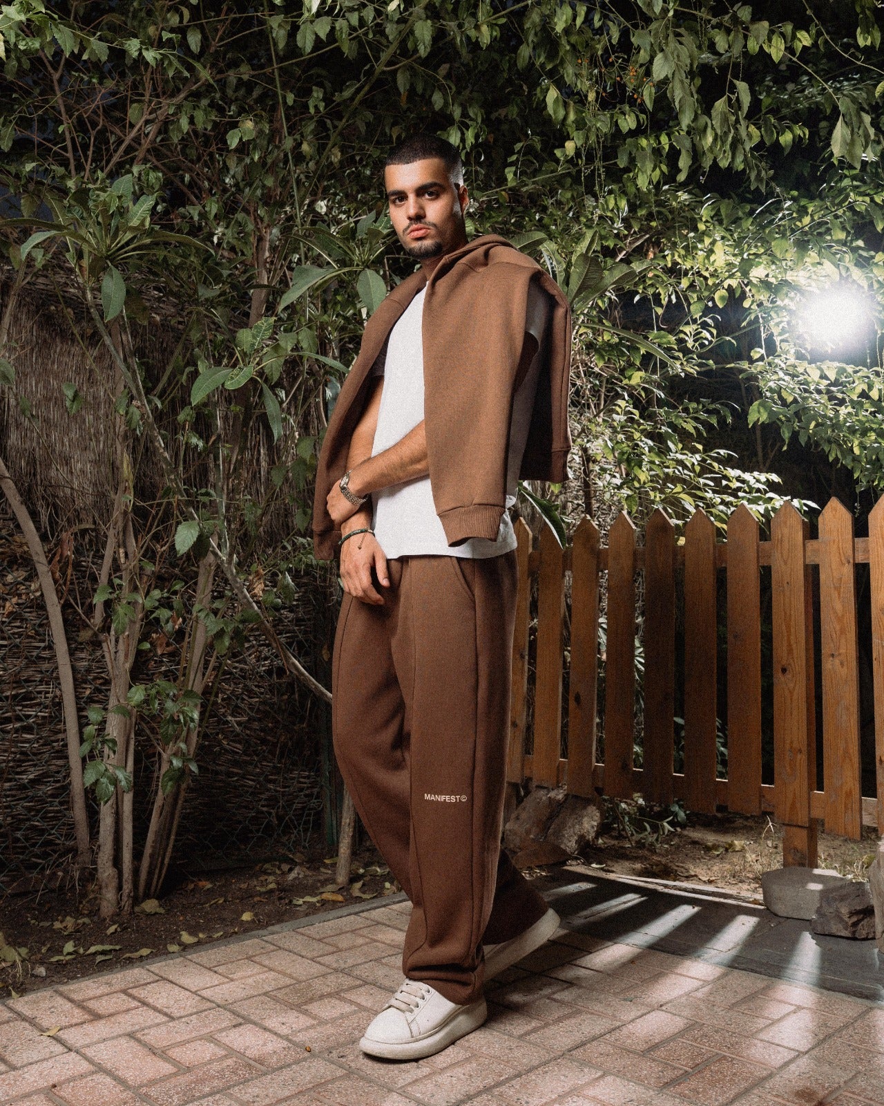 Brown Wide-Leg Core Sweatpants