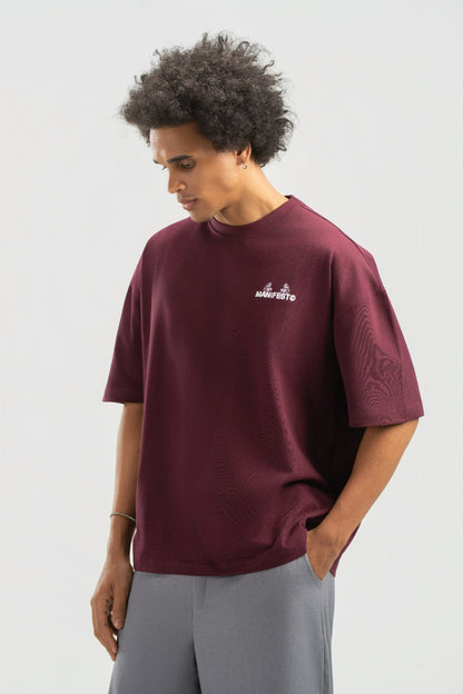Burgundy Boxy Summer Tee