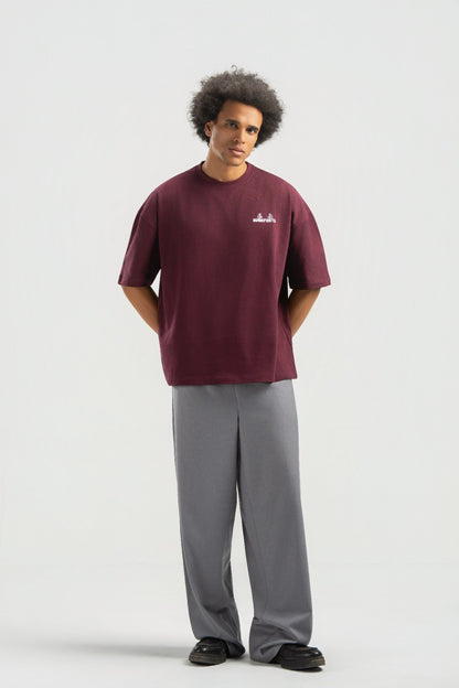 Burgundy Boxy Summer Tee