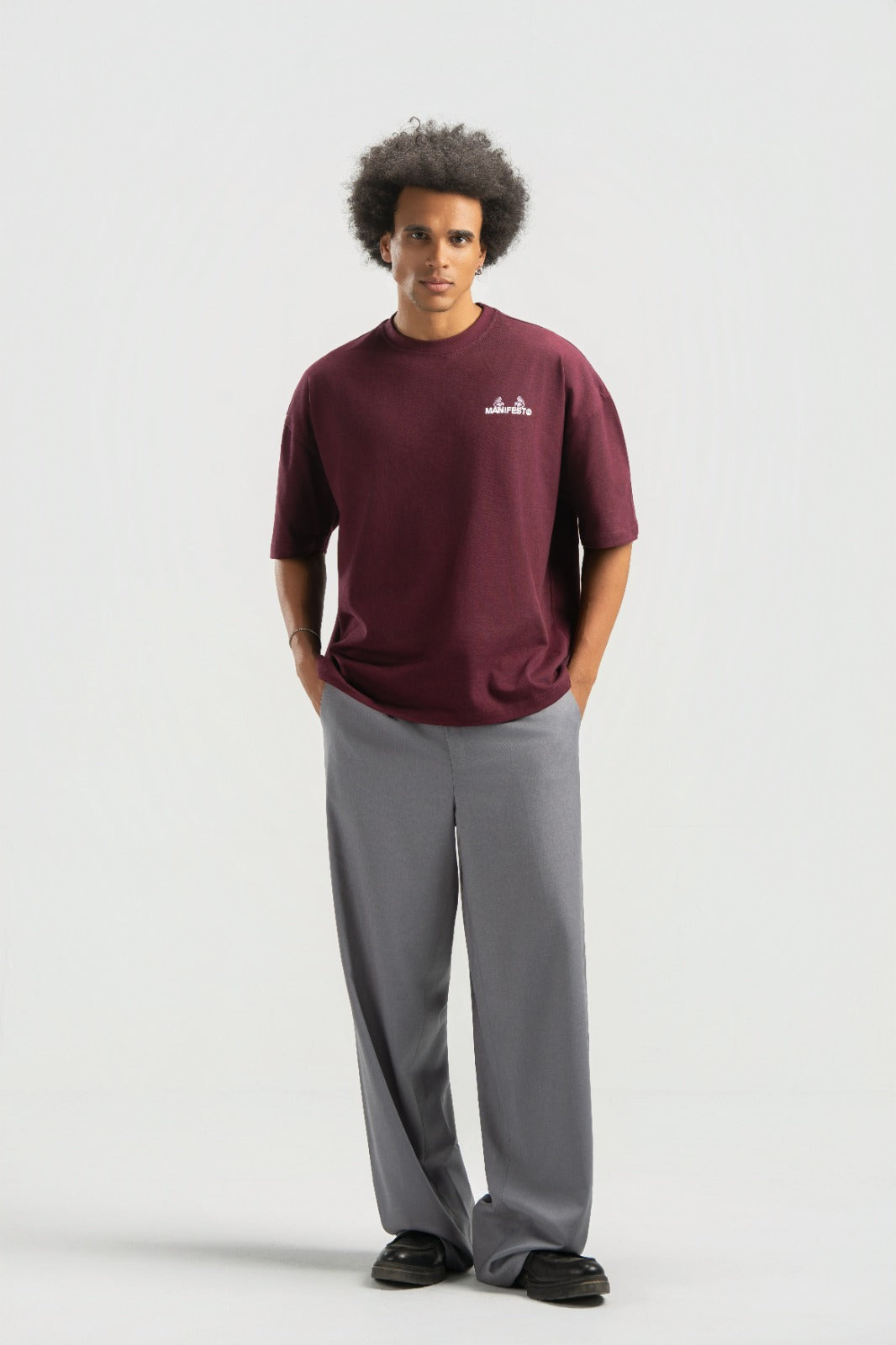 Burgundy Boxy Summer Tee