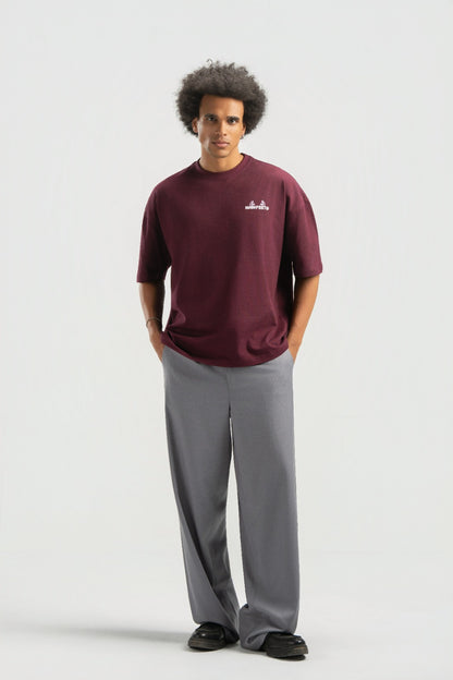 Burgundy Boxy Summer Tee