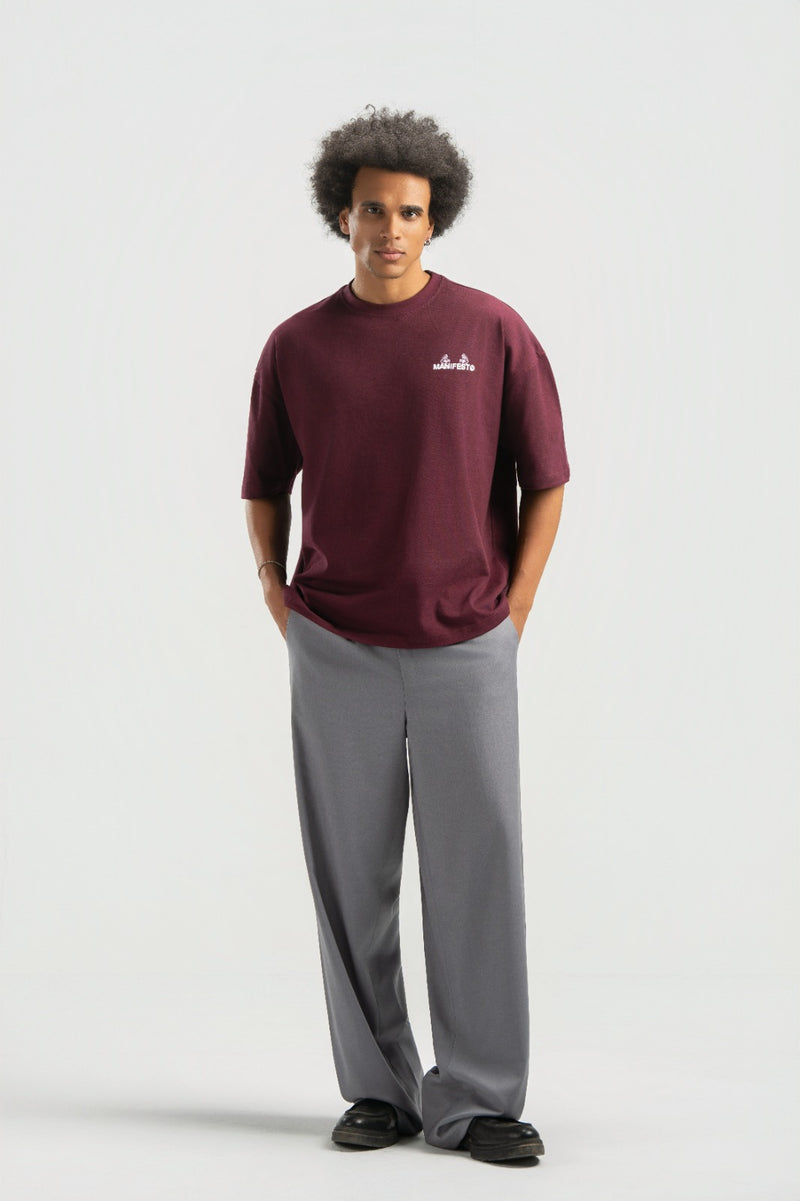 Burgundy Boxy Summer Tee