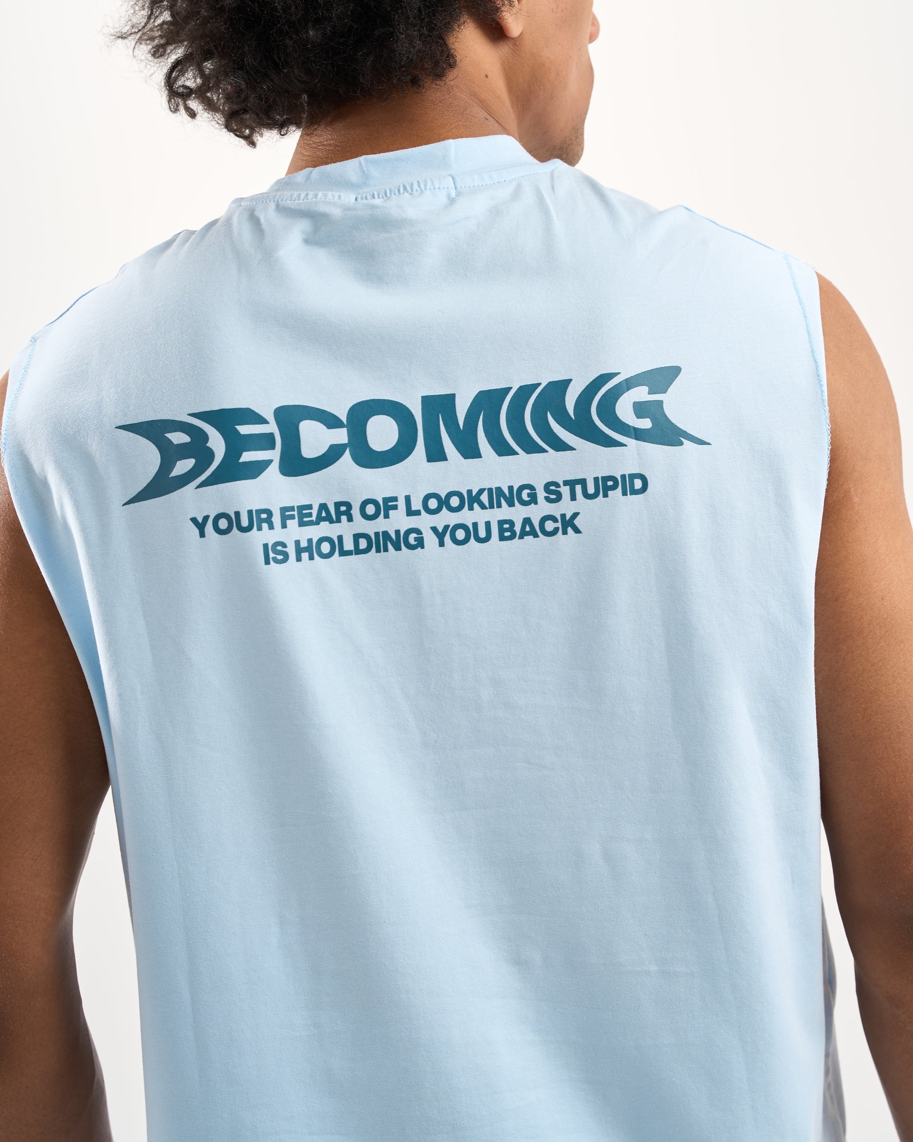 "Becoming" Baby Blue Sleevless Tee