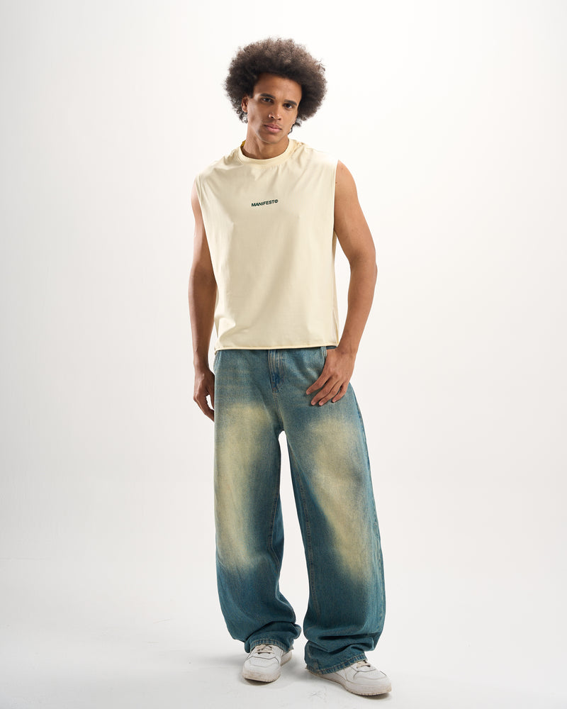 "On Ground" Baby Yellow Sleevless Tee