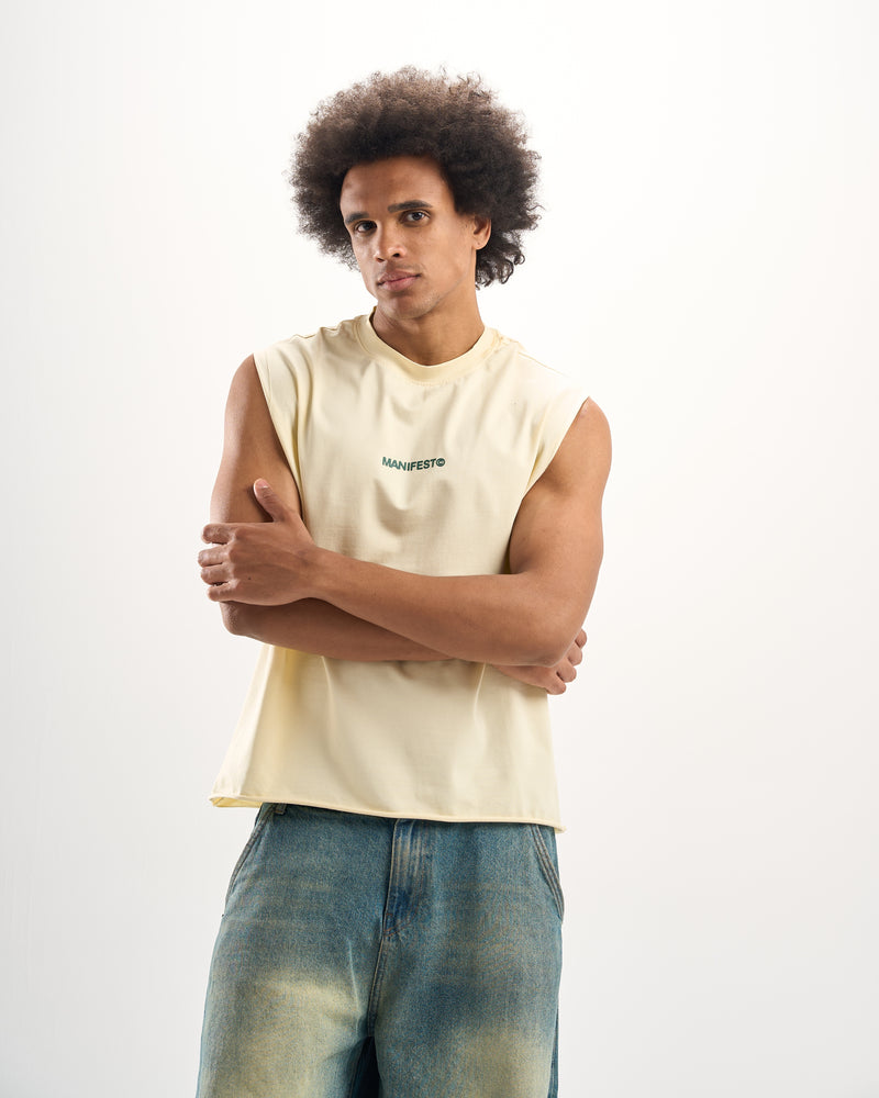 "On Ground" Baby Yellow Sleevless Tee