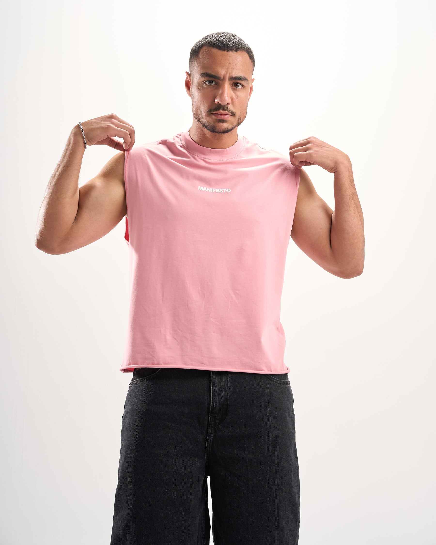 "On Ground" Baby Pink Sleevless Tee